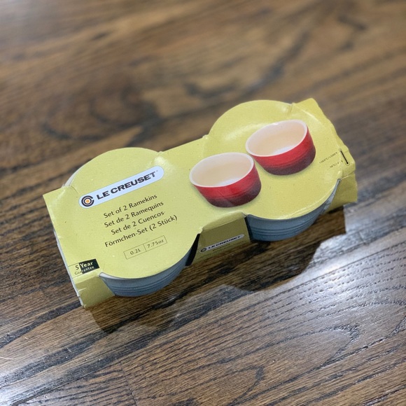 New Le Creuset Large Ramekins Coastal Blue Set of 2 - Picture 3 of 4